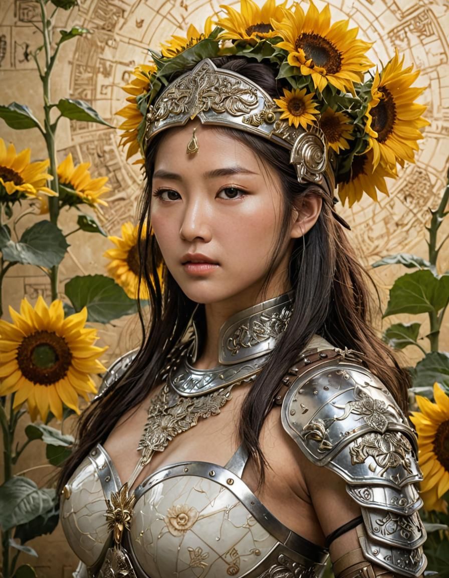 Sunflowers Country Female Warrior