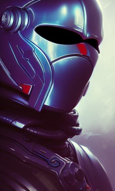 Cyberpunk Cobra Commander Portrait in Detailed Armor