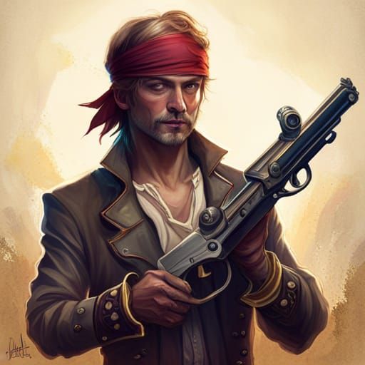 Skeleton Pirate Portrait in Hyperdetailed Style