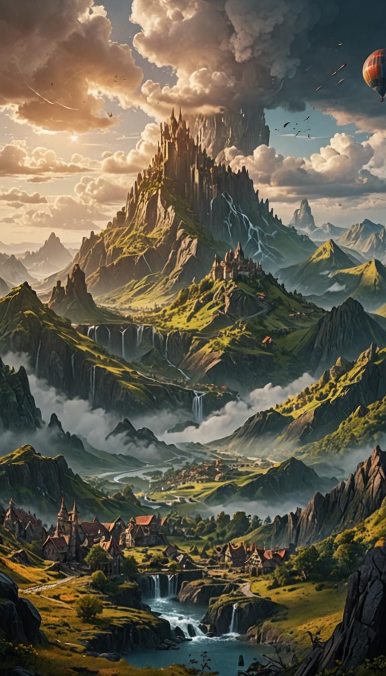Detailed Fantasy Landscape in Deep Color