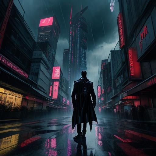 Dracula in Night City: Cyberpunk Anime Style