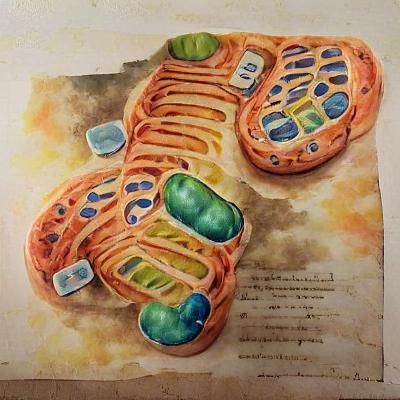 Watercolor Mitochondria Illustration