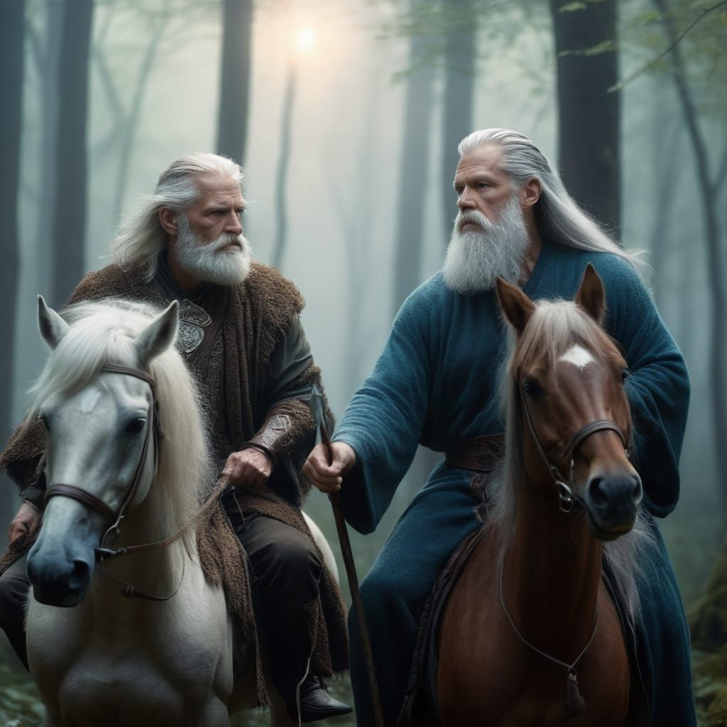 Wise Centaur in Mystical Forest with Crystal Staff