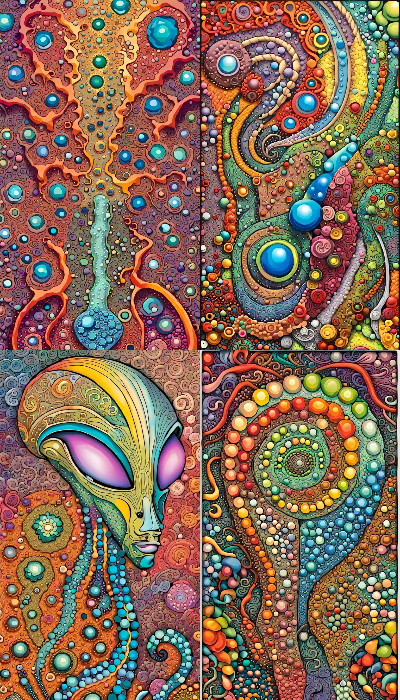 Iridescent Cosmic Entity in Vibrant Blazing Pastels