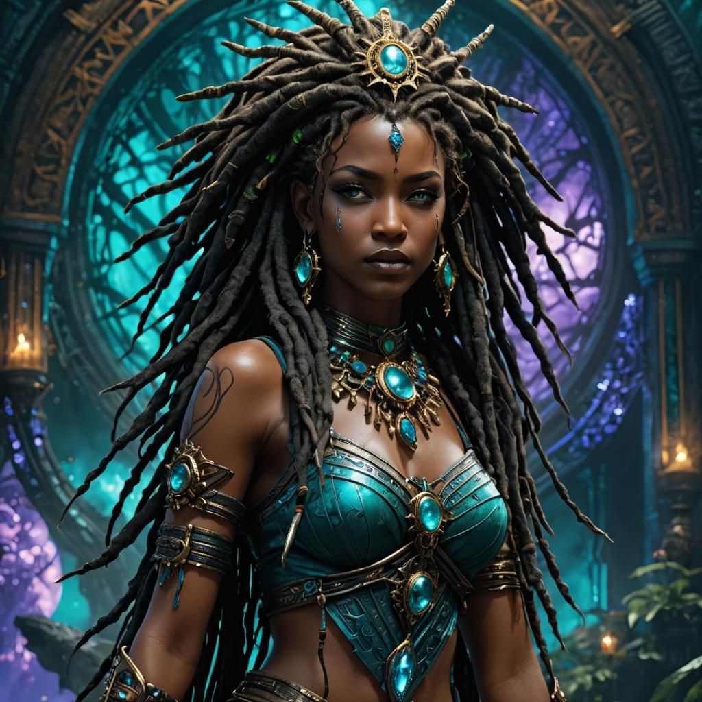 Rasta Queen Pixie in Teal and Blue Fantasy