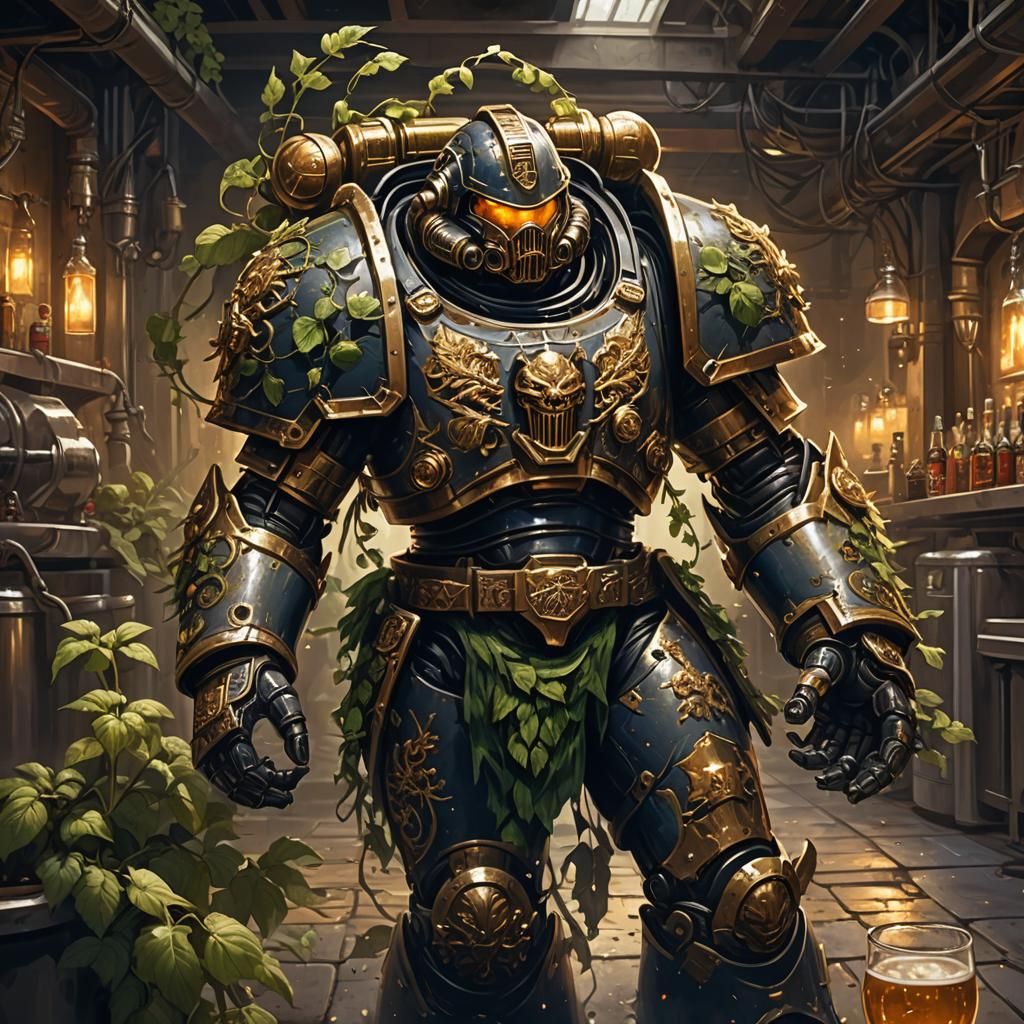 Beer Fueled Space Marine in Alien Brewery