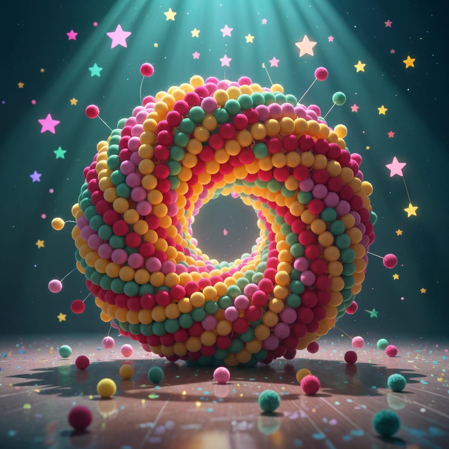 A vortex of millions of pom poms