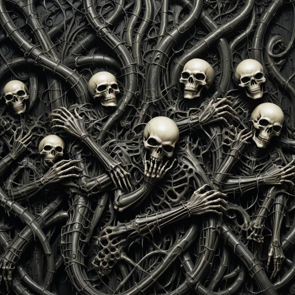 Death Metal Band in Biomechanical Horror Realm