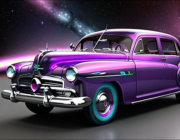 Vintage 1950s Cars in Shimmering Metallic Colors