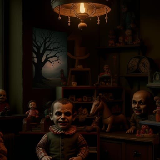 Creepy Clown Dolls Haunt Realistic Dollhouse