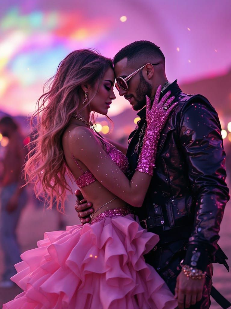 Desert Rave Cinderella: Dancer's Sensual Embrace