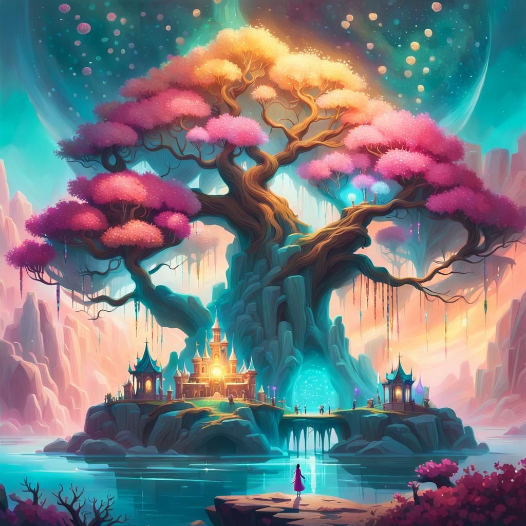 Whimsical Fantasy Scene Radiates Warm Light