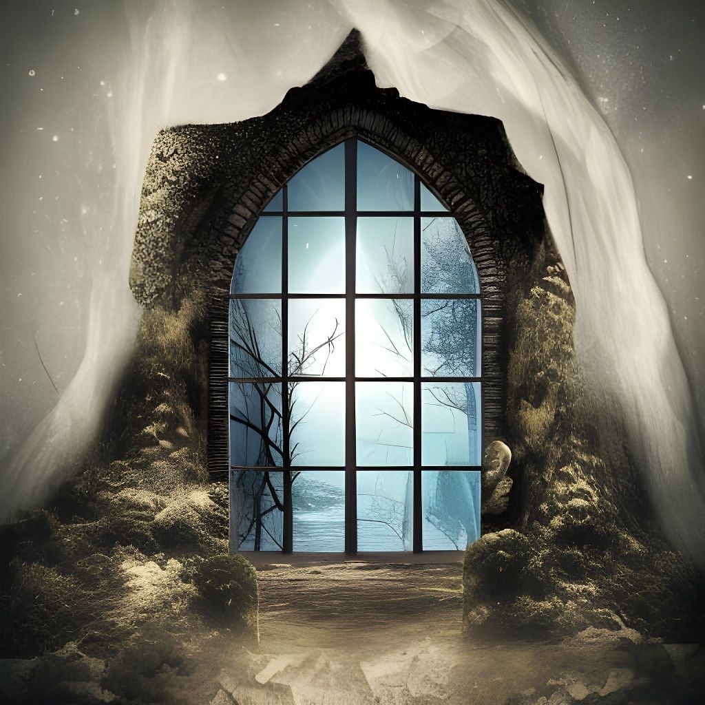 Moonlit Cave Portal to Fantasy Forest