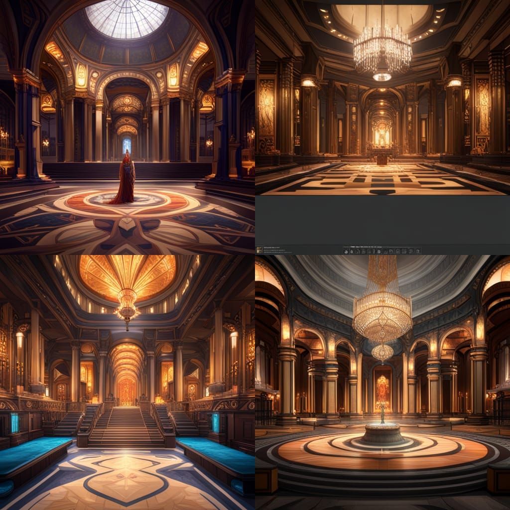 Hades Underworld Palace in Hyperdetailed Concept Art