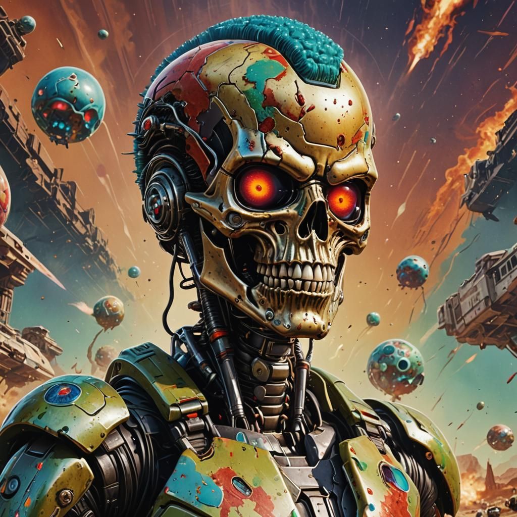 Hyperrealistic Mars Attacks Splash Art Concept