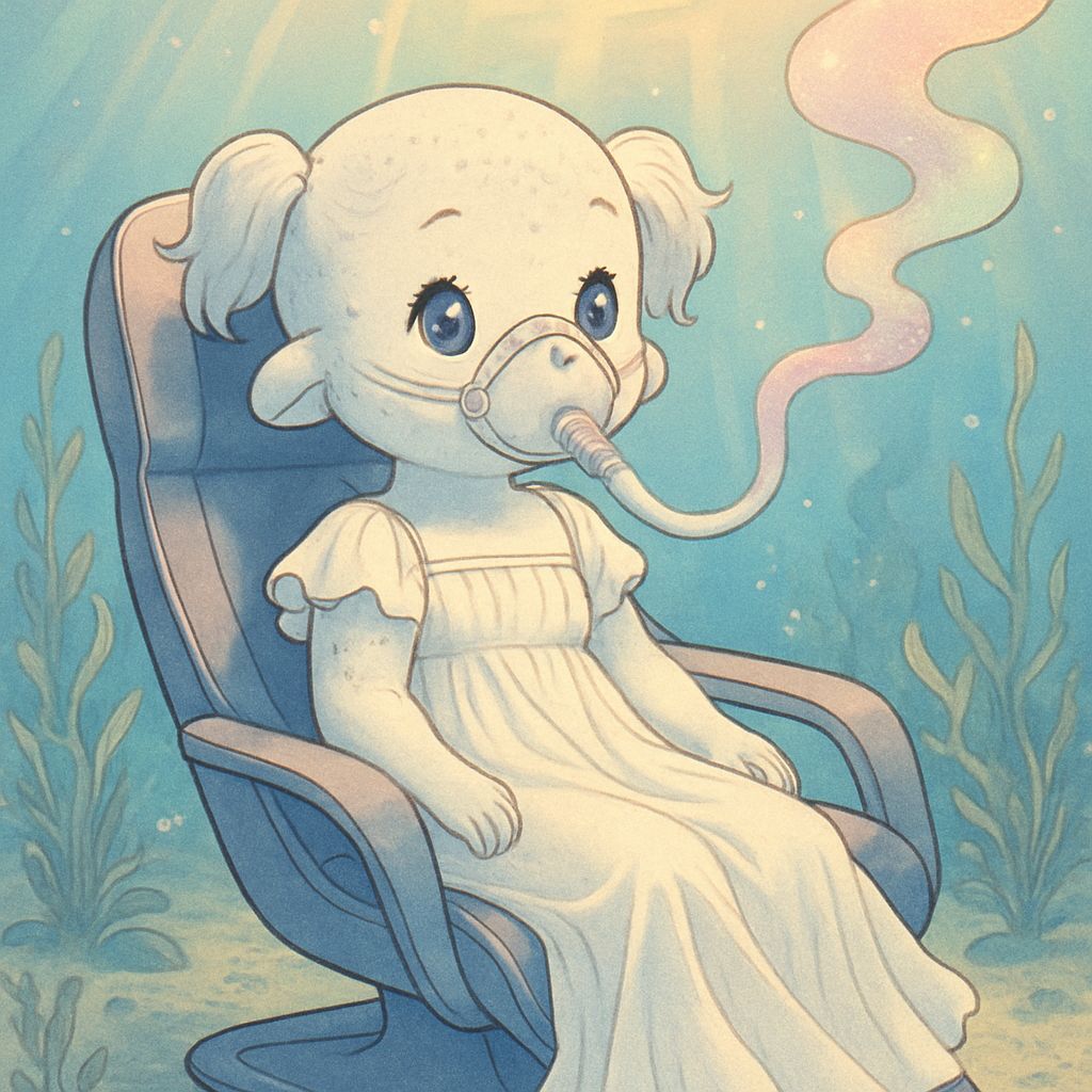 Anime Sea-Dweller Girl in Underwater Sanctuary