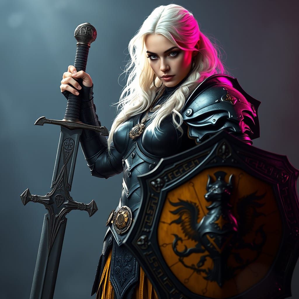 Dark Fantasy Warrior in Gothic Plate Armor