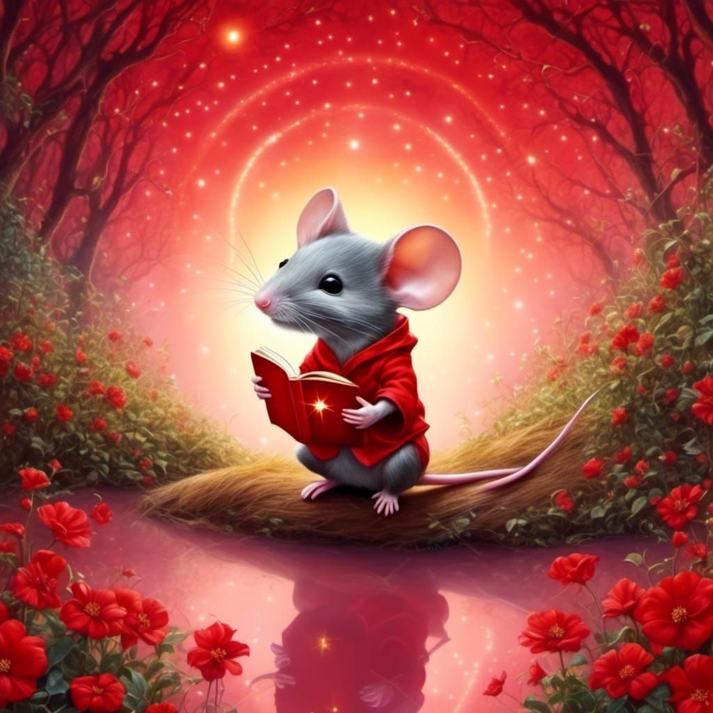 Mouse Wishes on a Star in Storybook Illustration