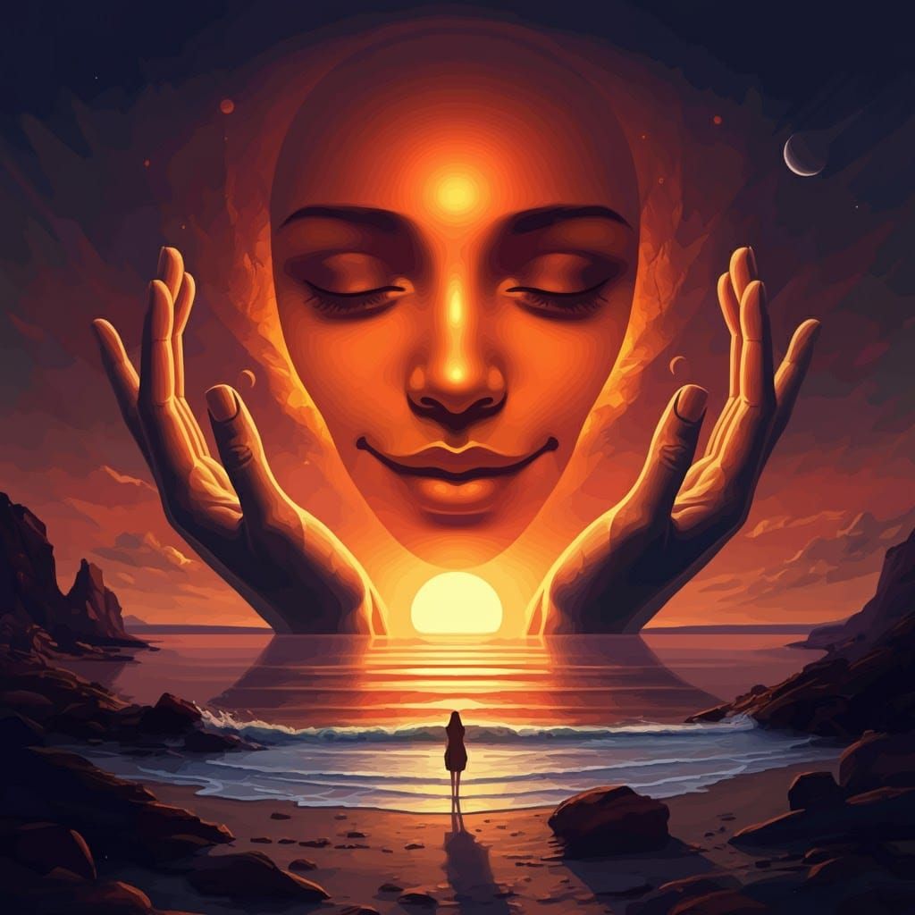 Auburn Glow: A Whimsical Abstract Landscape