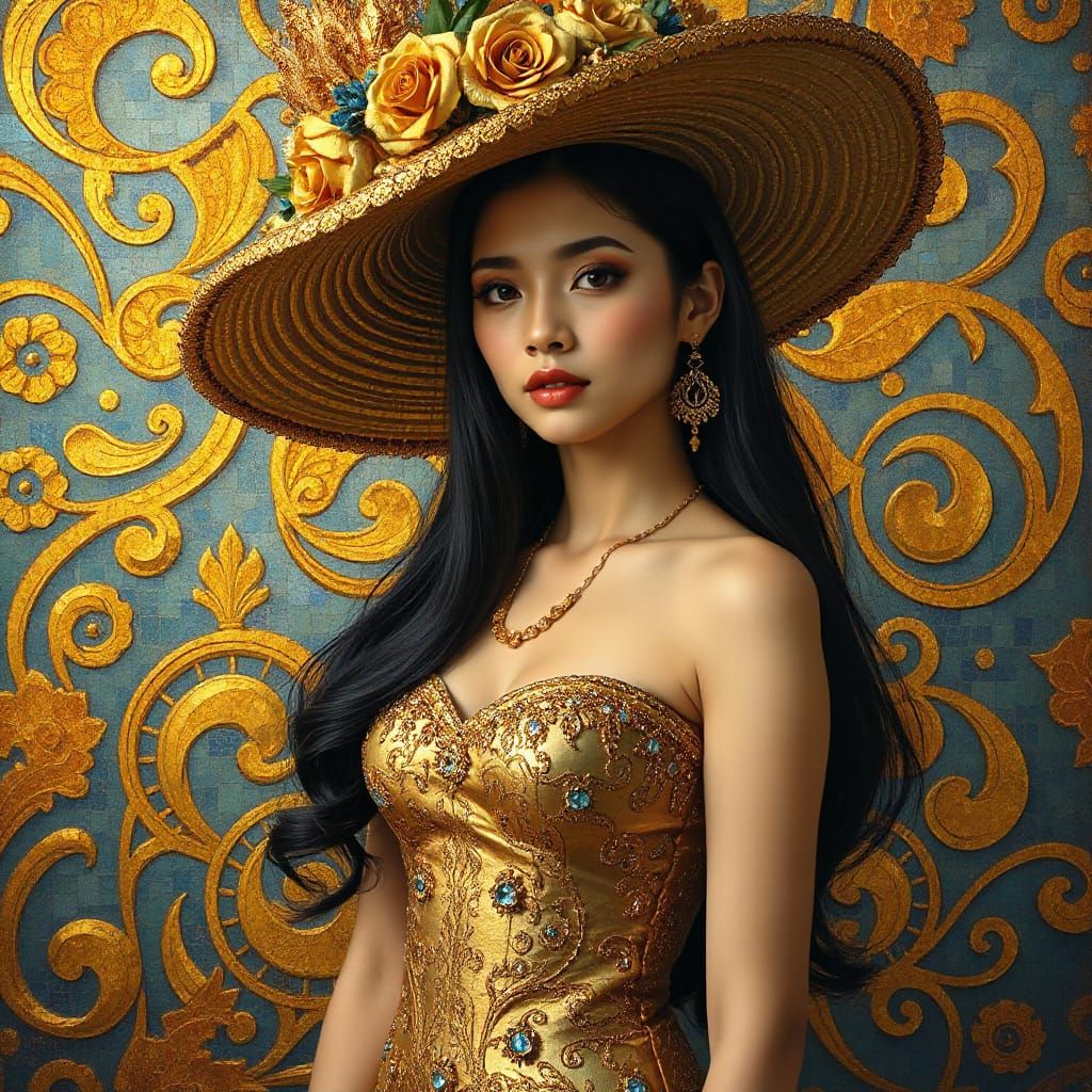 Gilded Elegance in Art Nouveau Style