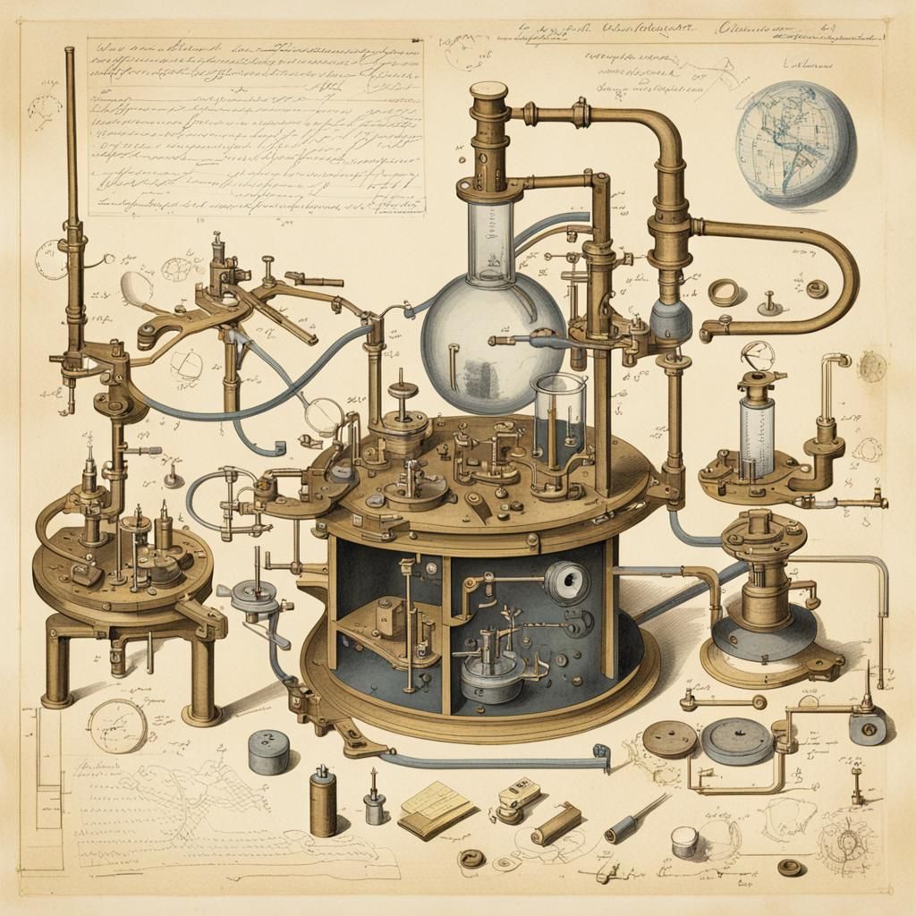Alchemist's Contraption: An Exploded View Illustration
