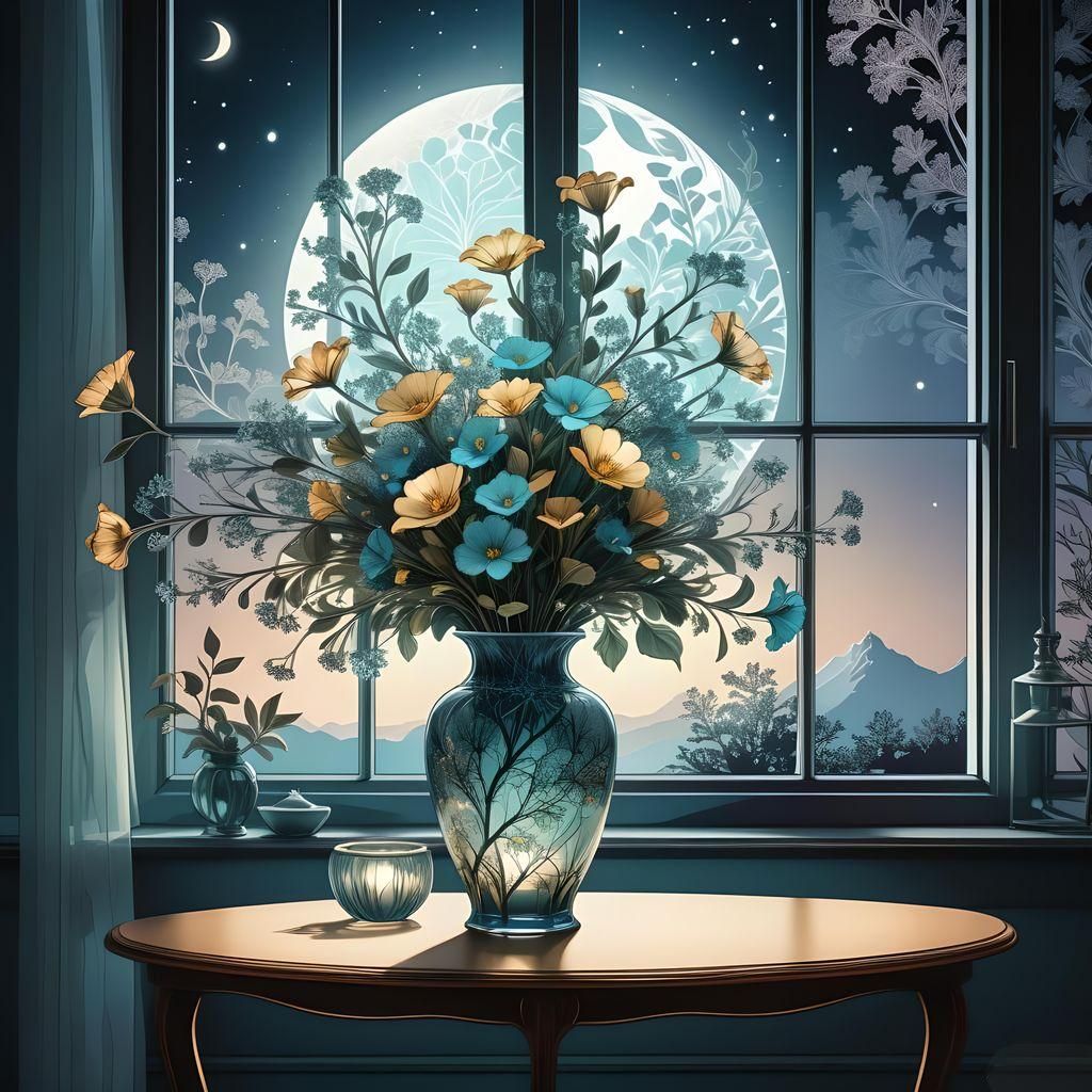 The beauty of a vase of delicate flowers