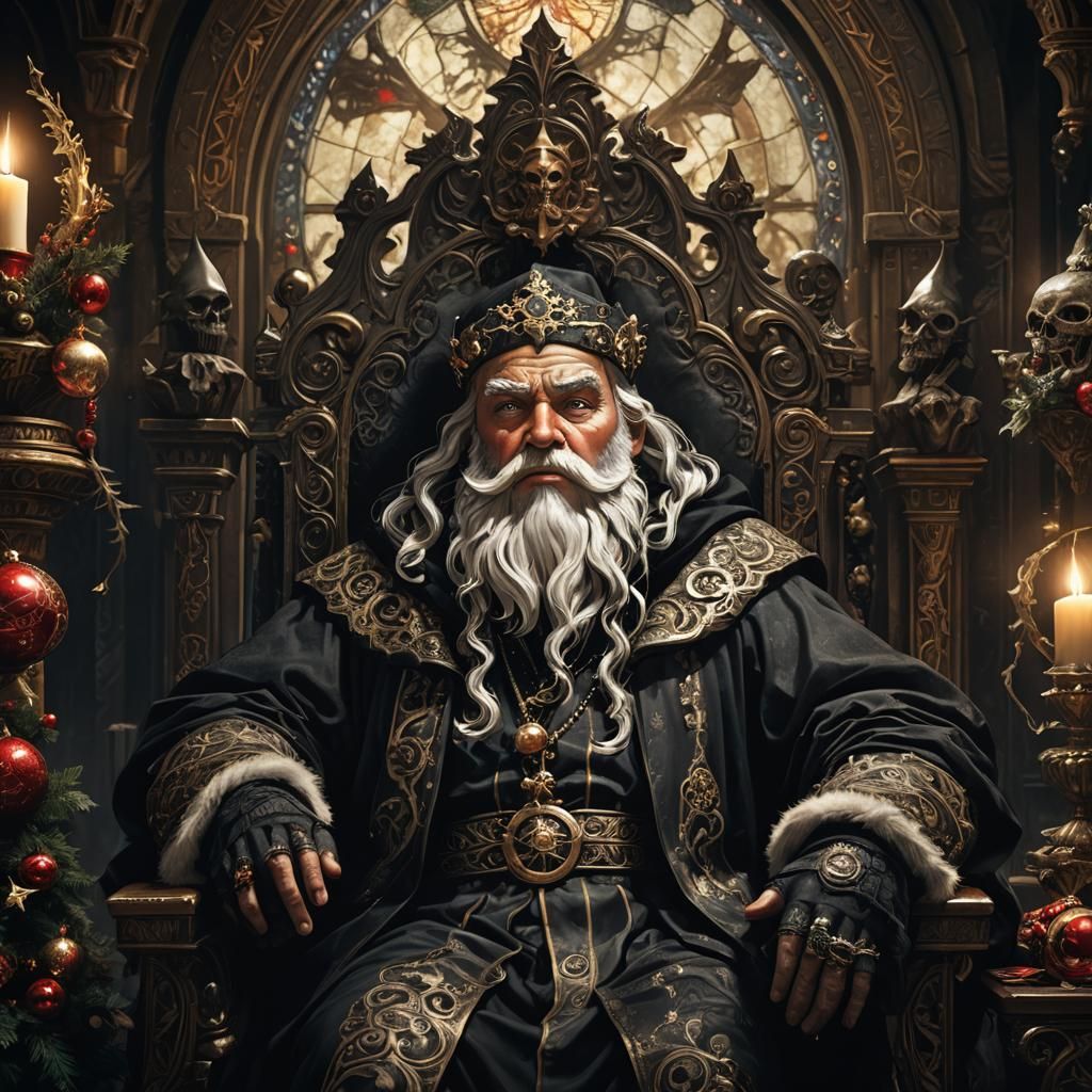Dark Gothic Santa Claus in Art Nouveau Style