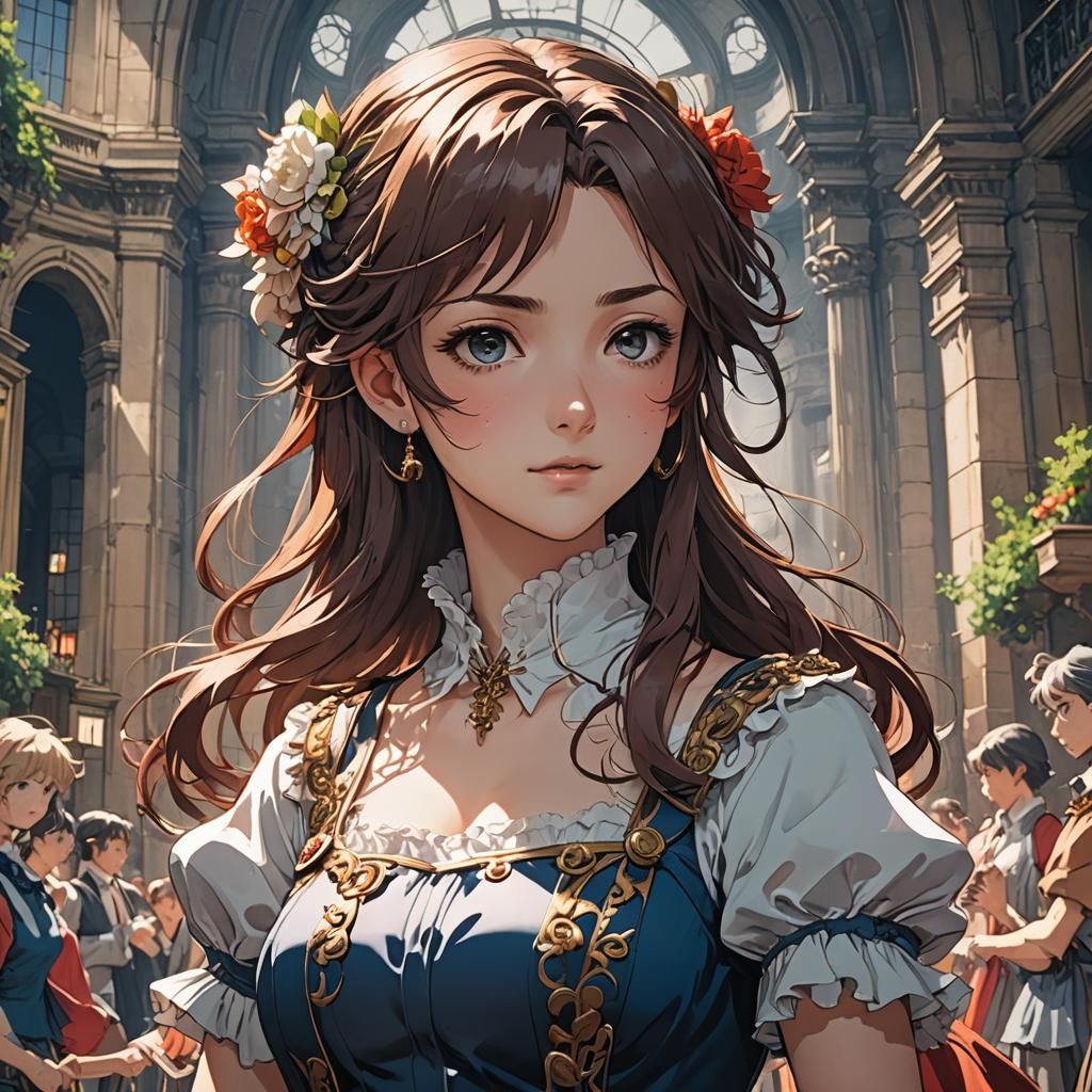 Anime Manga Scan of French Girl in Cel-Shaded Style