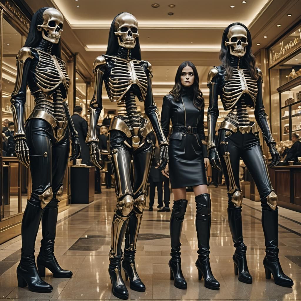 Skeleton Women Shop at Harrods: Digital Matte Painting