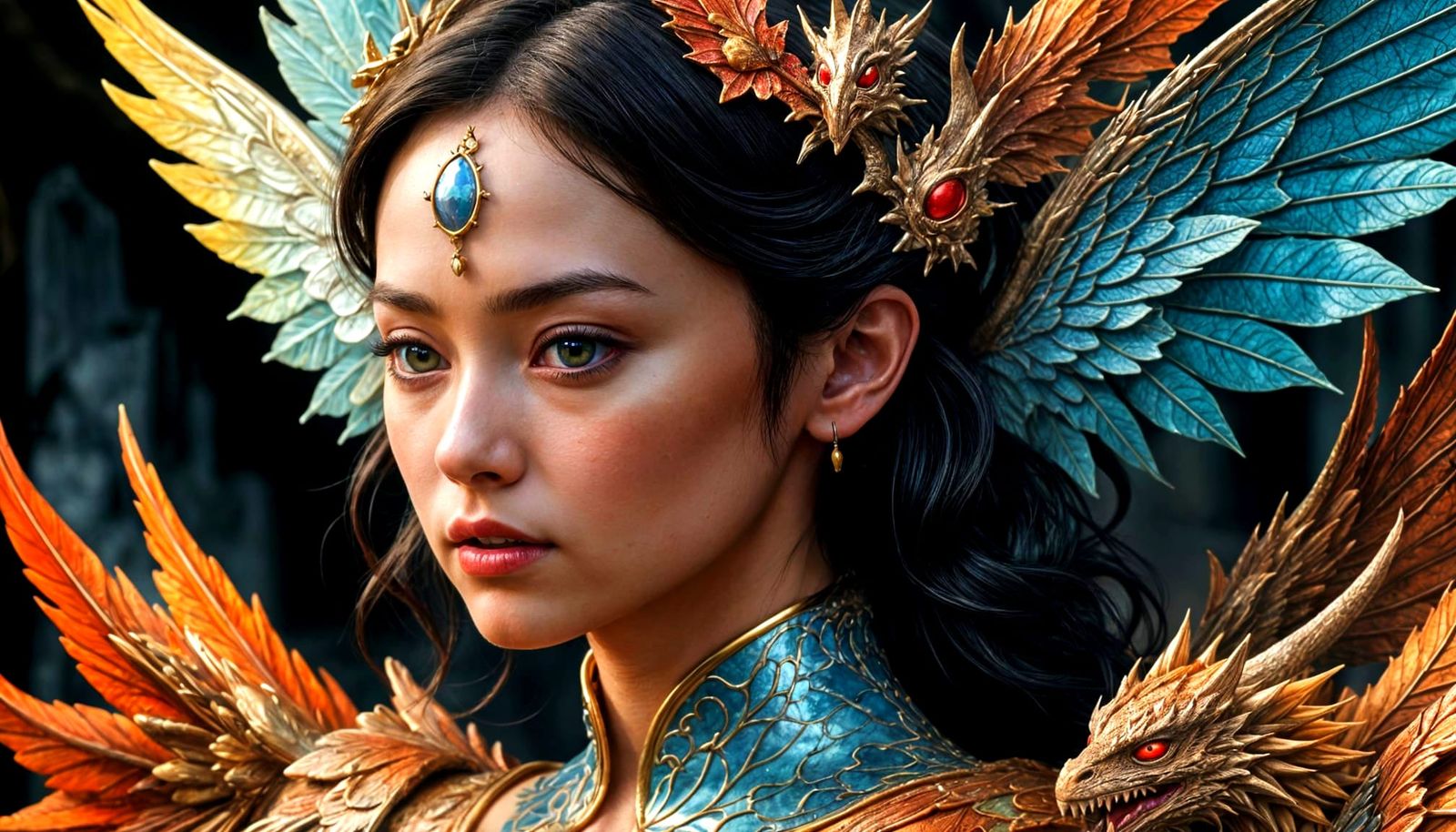 Intertwining Worlds: Fairies, Dragon, and Phoenix in Hyperre...