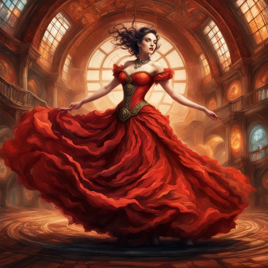 The Belle of the Ball, in red
