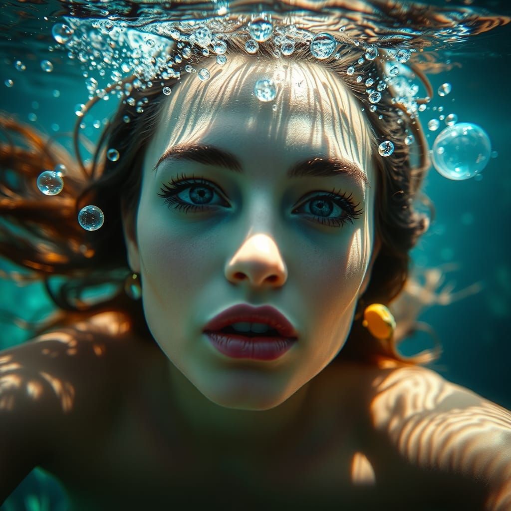 Underwater Fantasy Woman in Vibrant 3D