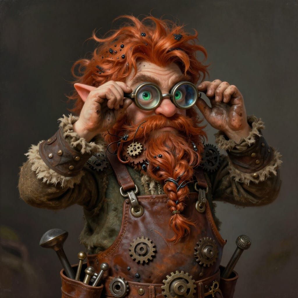 Figgis Tinkertwig: Forest Gnome Inventor Portrait