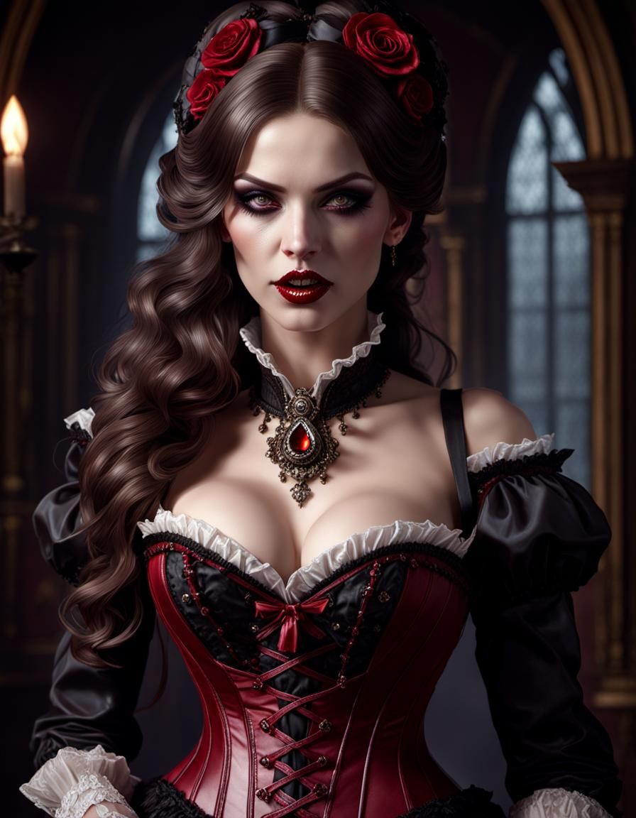 Victorian Vampire in Dark Fantasy Style