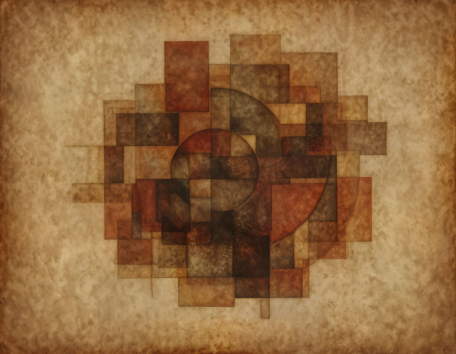 Bohemian Abstract Geometric Shapes with Earthy Tones