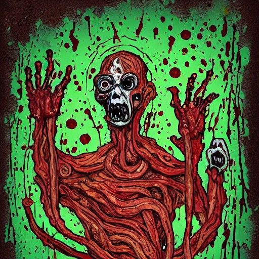 Zombie Jesus Cross: Macabre Intestine Art