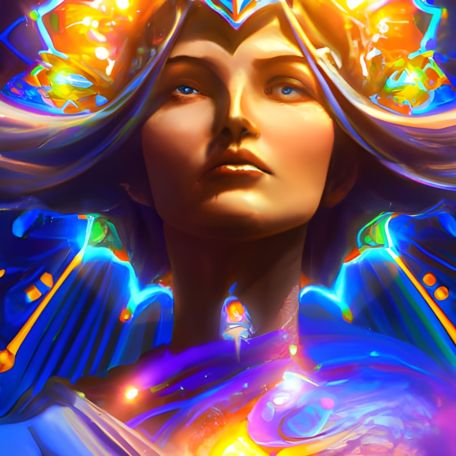 Aurora Goddess Portrait in Hyperdetailed Lighting