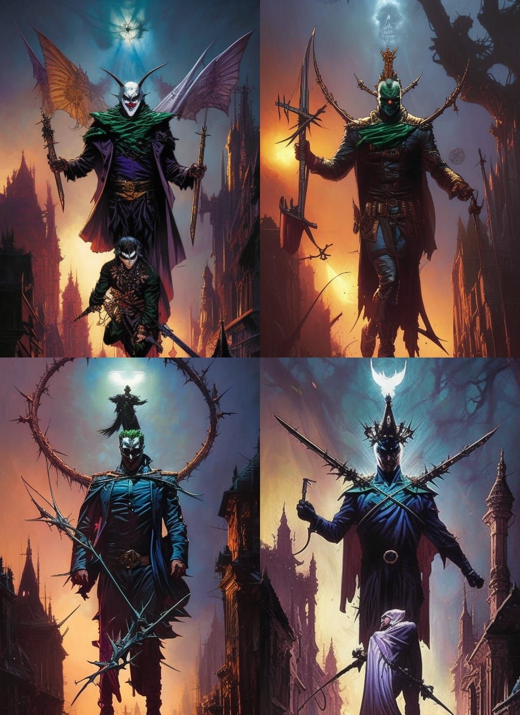 Crucified Joker Crayon Caricature