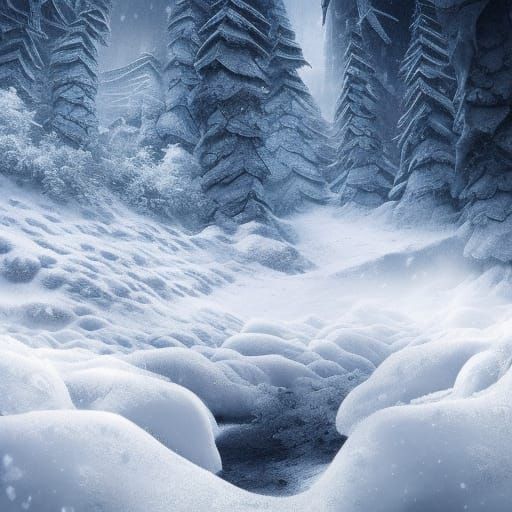 Hands Holding Snow: Dramatic Digital Matte Painting