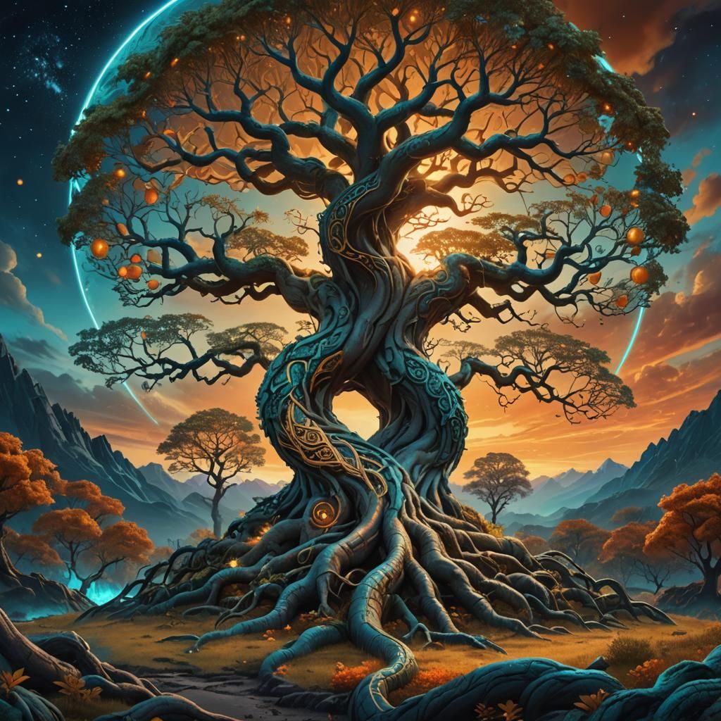 Yggdrasil: Norse World Tree Digital Painting