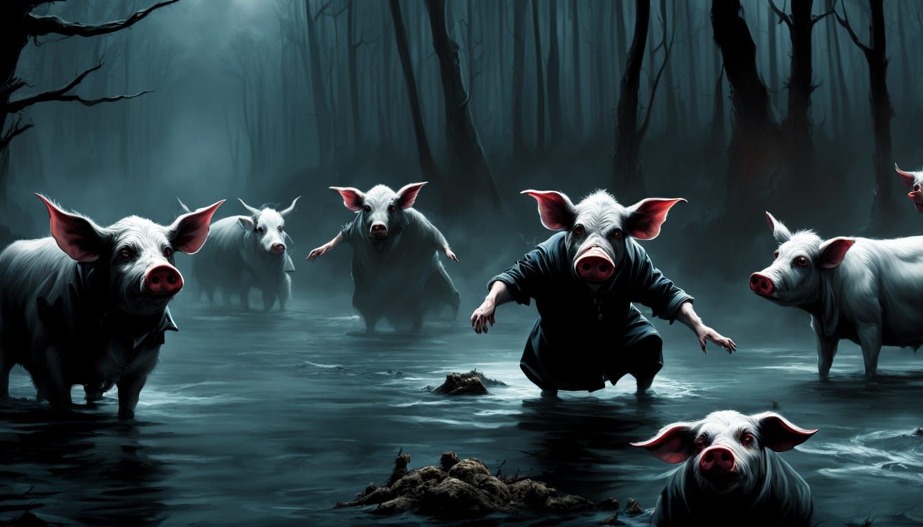 Animals Watch Potato Rain in Hyperrealistic Horror Art