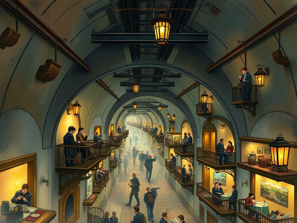 Underground Metropolis in Whimsical Detail