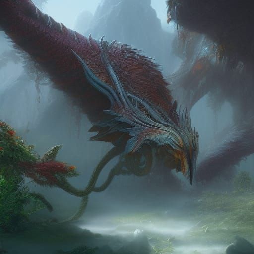 Detailed Animal Painting in Deep Color