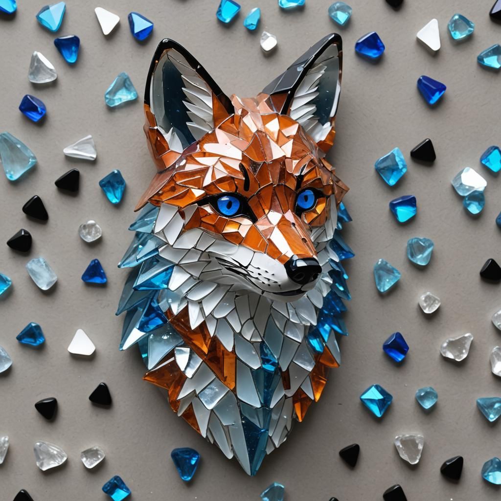Glass Shard Fox with Gem Eyes