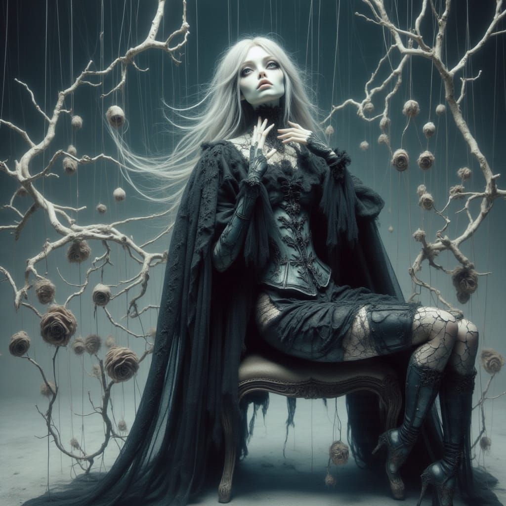 Dark Fantasy Steampunk Holographic Starlight Scene