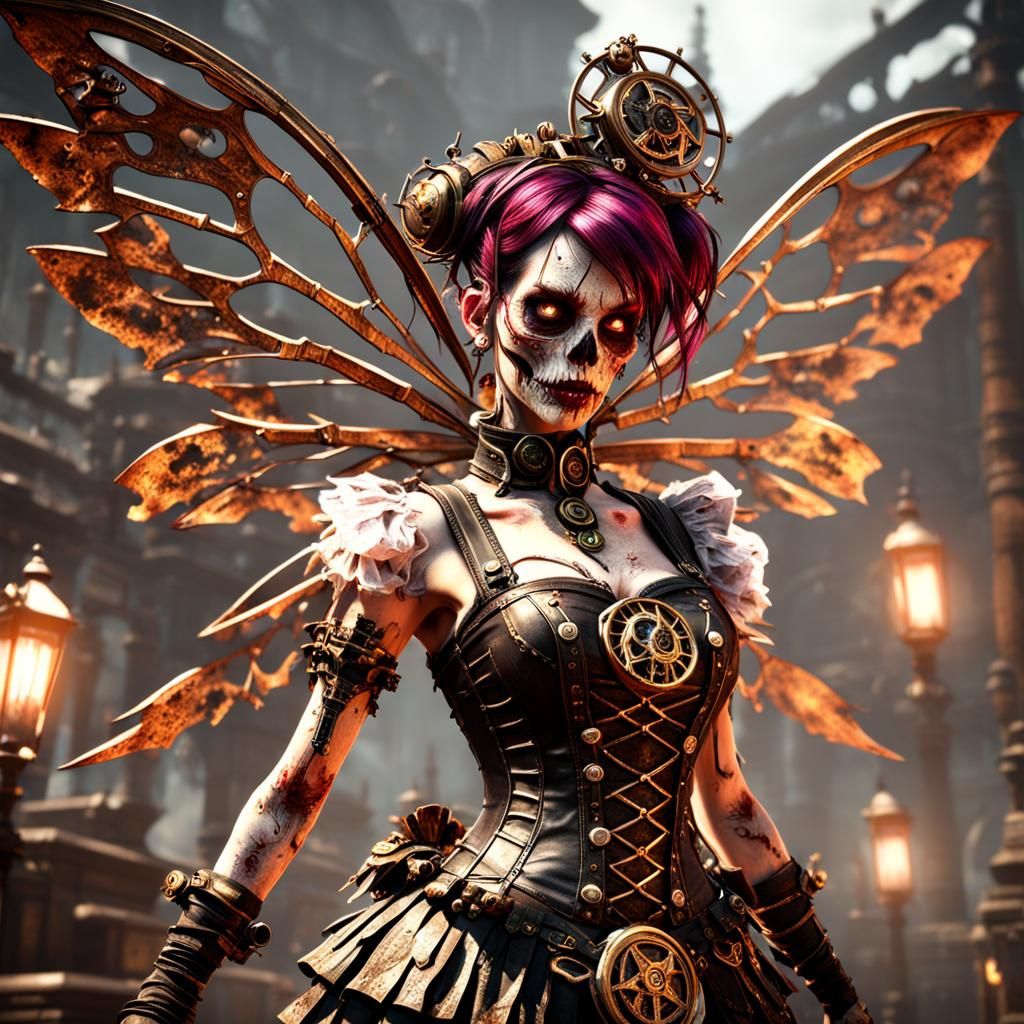Zombie Steampunk Fairy in High Resolution