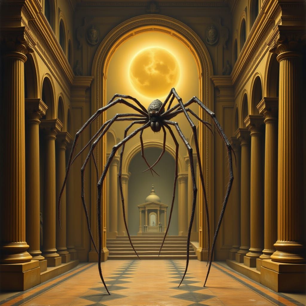 Mona Lisa Spider Architect Gazes At Portal