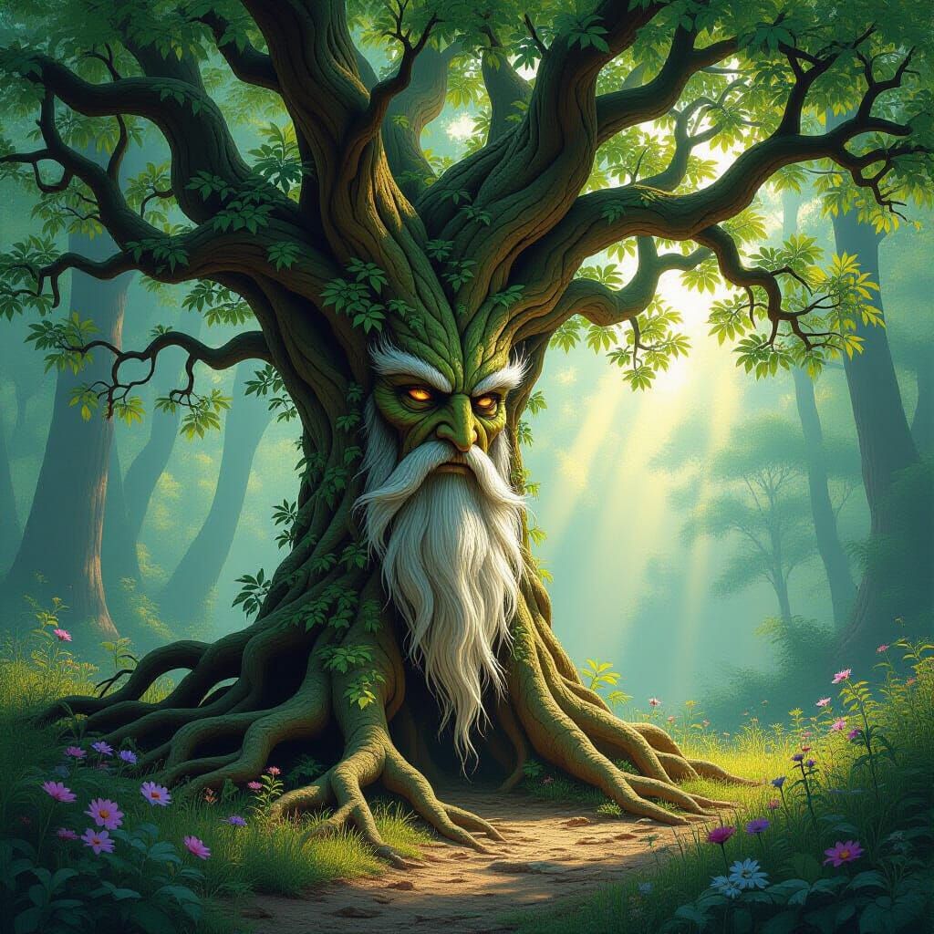 Ancient Tree Spirit Guarding a Portal: Matte Painting