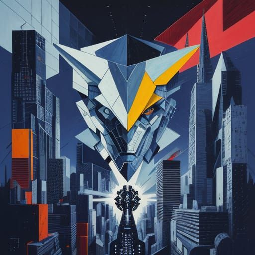 Pablo Picasso meet Akira.. in Cubist futuristic world.