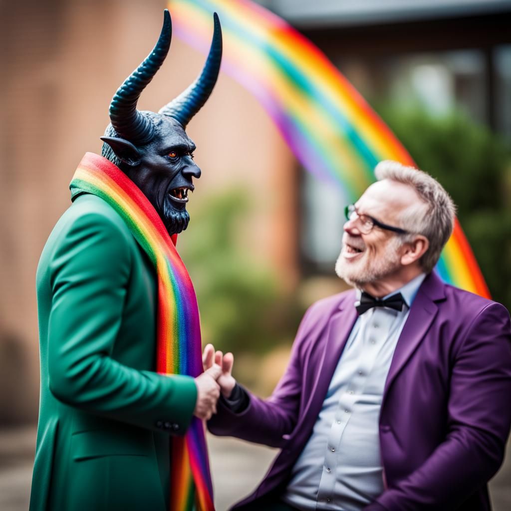 Demon and Vicar Conversation in Natural Lighting